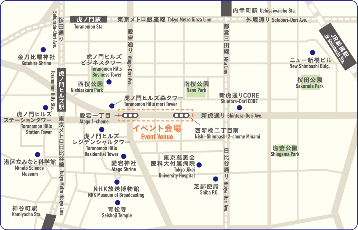 新虎ストリートマルシェ会場MAP